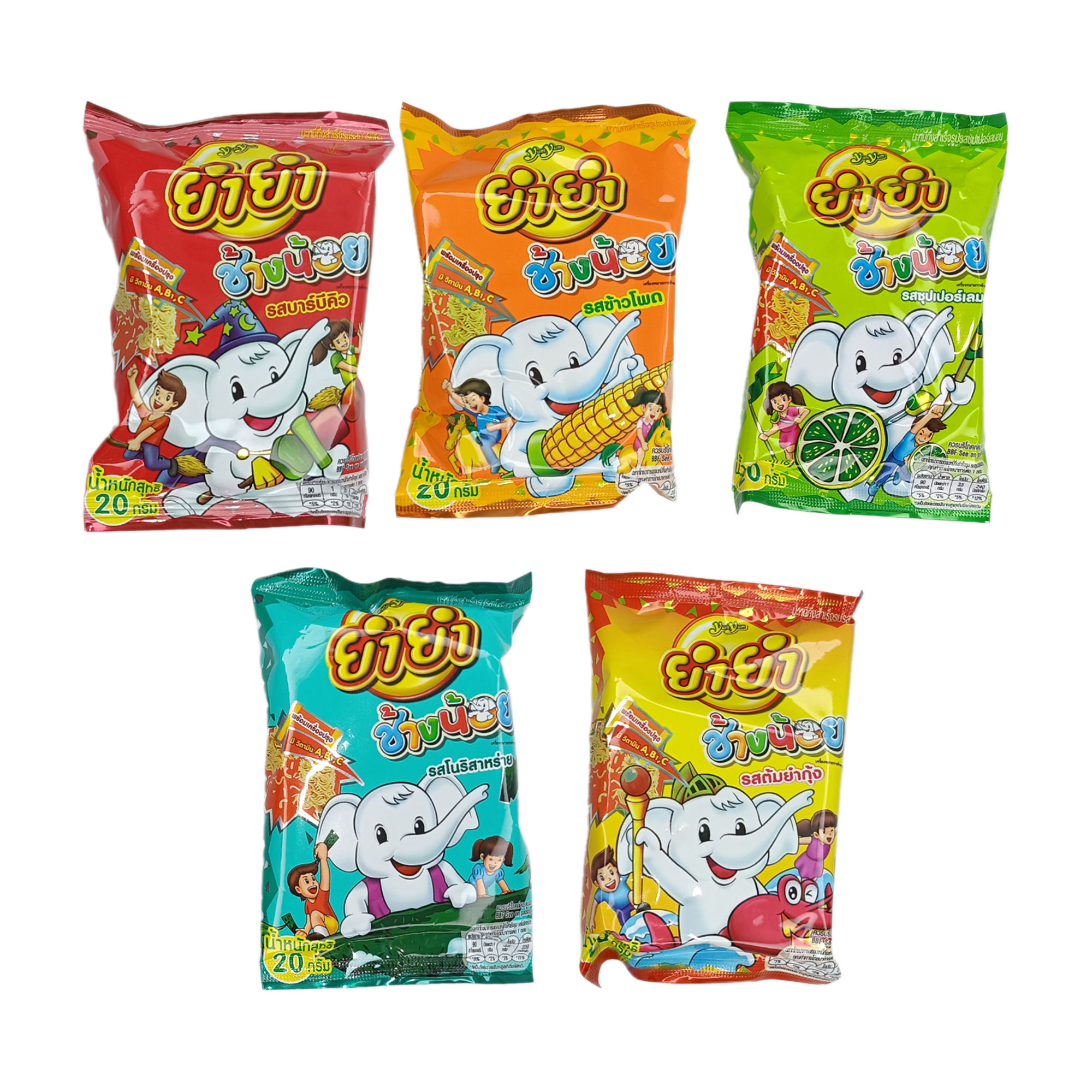 YumYum Changnoi Instant Noodle ยำยำช้างน้อย บะหมี่สำเร็จรูป ขนาด 20 กรัม
