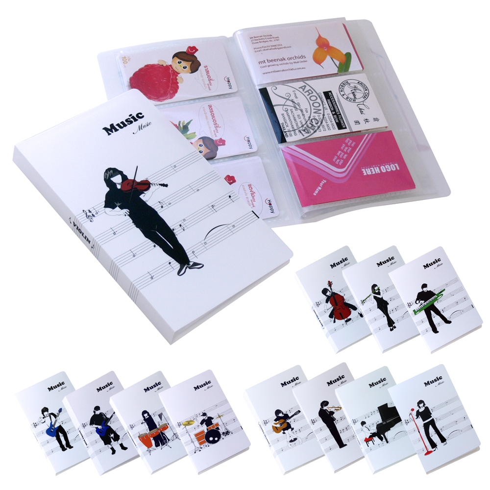 Card Book 60 Pockets with The Music Pattern Printed