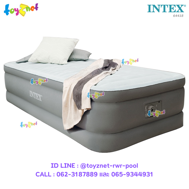 Intex PremAire® Airbed 3.5ft (Twin) 99x191x46 cm w/Built-in Elec. Air Pump no.64472