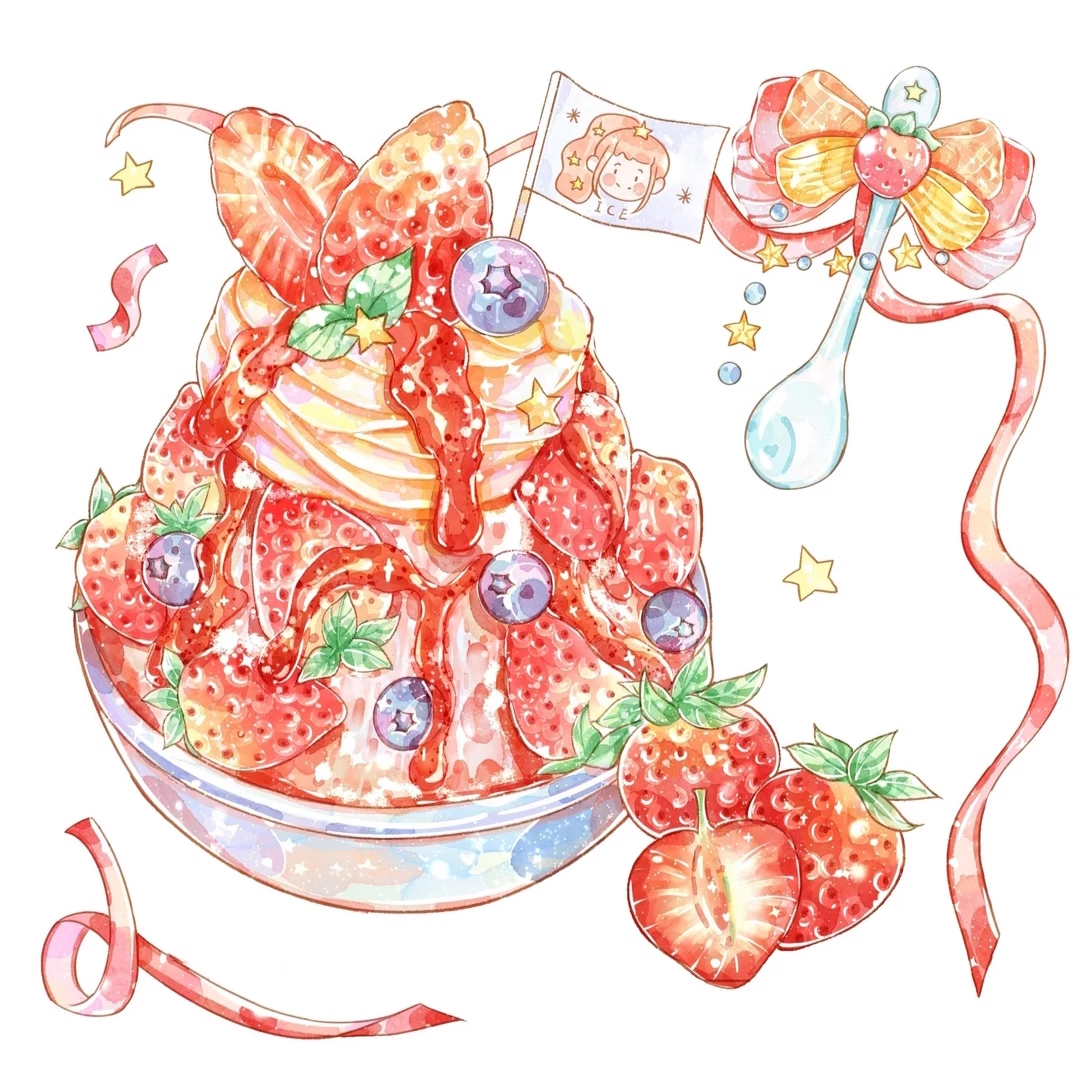 dessert-1001 *สินค้าหมด* ชุดปักครอสติช ลายบิงซูสตรอเบอรี่ (ปักเต็มผืนผ้า ไม่มีเดินเส้น ผ้า9CTพิมพ์ลาย ปัก 4 เส้นเล็ก) ขนาด 60*60 ซม.ผ้าครอสติช 9CTพิมพ์ลายปักบนผ้า ไหมคอตตอน 39 สี ผังลาย เข็ม