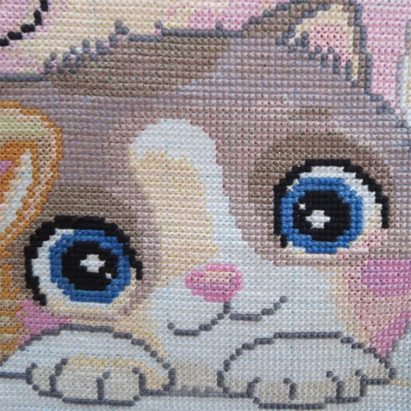 cat-1148 *สินค้าหมด * ชุดปักครอสติช ลาย 4 แมวเหมียว (ปักเต็มผืนผ้า ไม่มีเดินเส้น ผ้า11CTพิมพ์ลาย ปัก 3 เส้นเล็ก) ขนาด 115*40 ซม.ผ้าครอสติช 11CTพิมพ์ลายปักบนผ้า ไหมคอตตอน 26 สี ผังลาย เข็ม