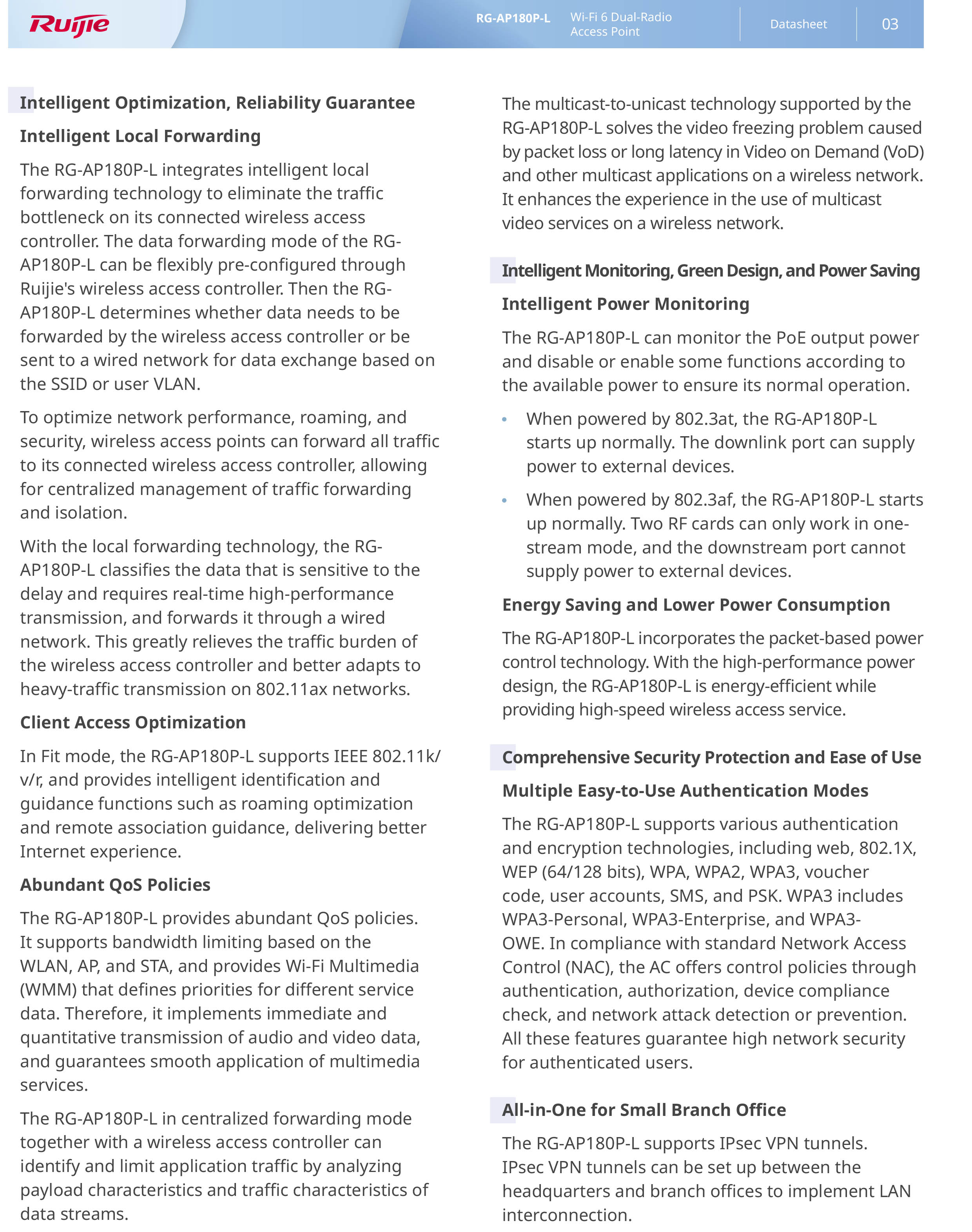 RUIJIE RG-AP180P-L , ACCESS POINT Wi-Fi 6 Dual-Radio 2.976 Gbps Wall Plate AP BY BILLIONAIRE SECURETECH RG-AP180P-L