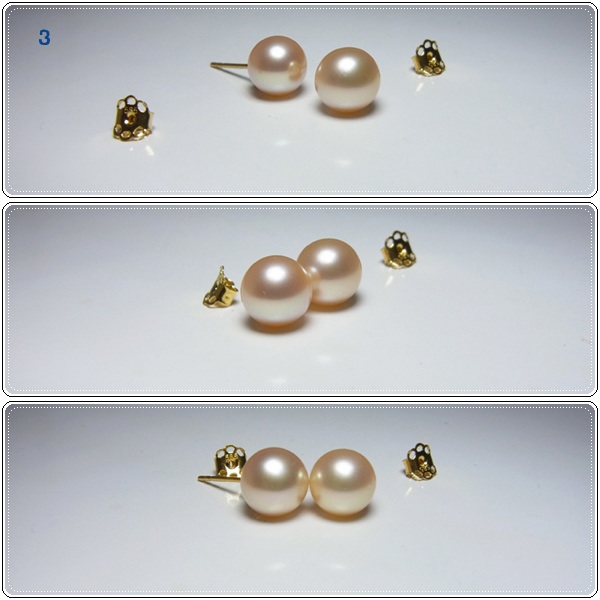 ต่างหูไข่มุกแท้ 7.5-8มิล กลม ก้านทอง 14k AAA (สั่งสีตามหมายเลขที่ระบุบนภาพ)