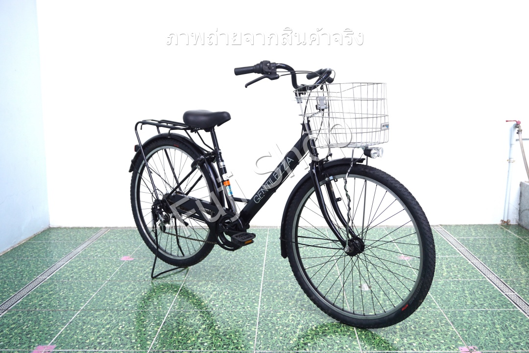 จักรยานแม่บ้านล้อโต ญี่ปุ่น - ล้อ 27.5x1.95 - เกียร์ 6 สปีด - ไฟหน้าอัตโนมัติ - Gentilezza - สีดำ [จักรยานมือสอง]