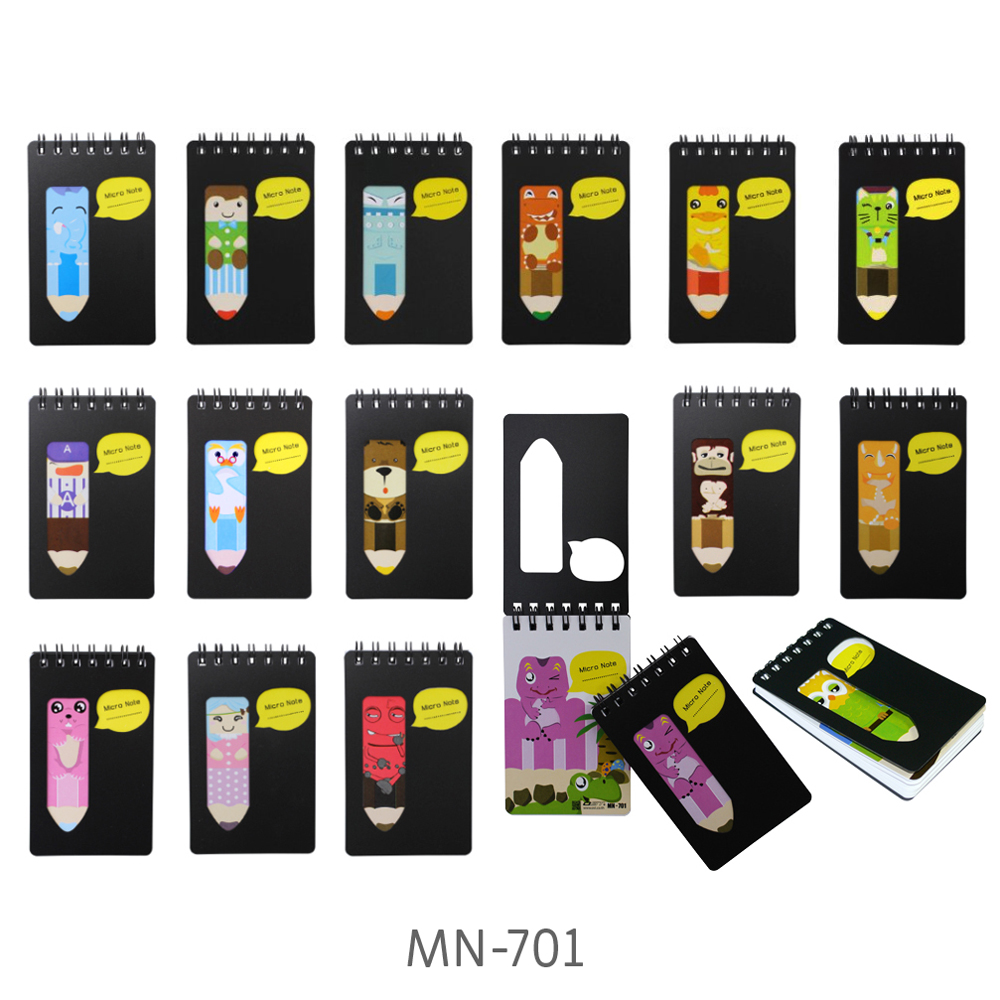 Spiral Notebooks with PP Covers Pencil Pattern MN-701