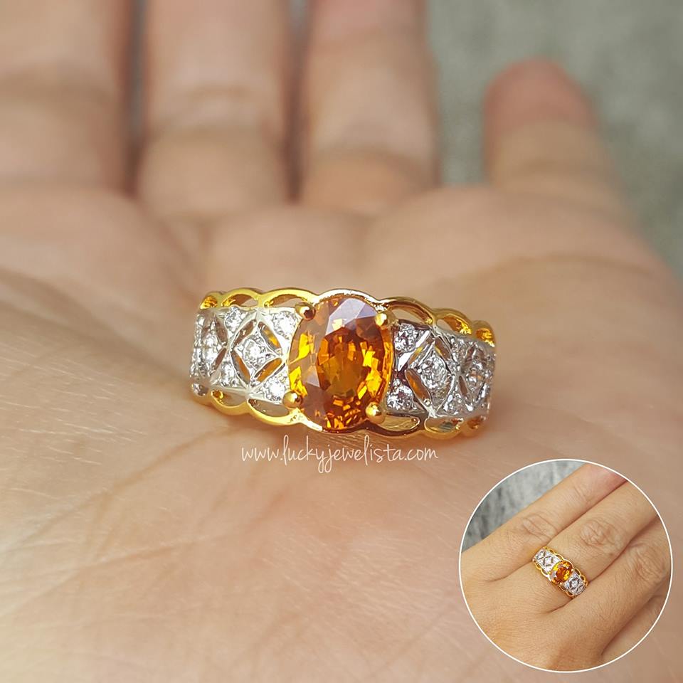 แหวนพลอยบุษราคัม บางกะจะ Yellow sapphire