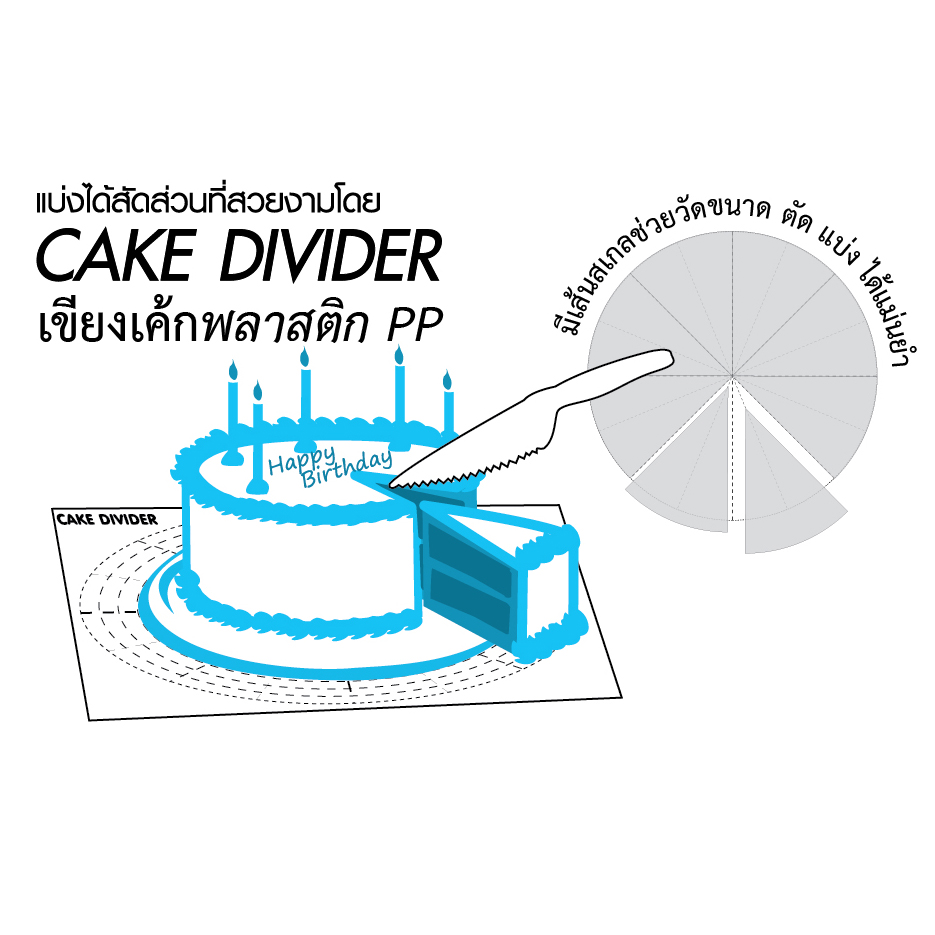 แผ่นรองตัดเค้ก 35x35 ซม. พิมพ์สกรีนสเกล MC-120