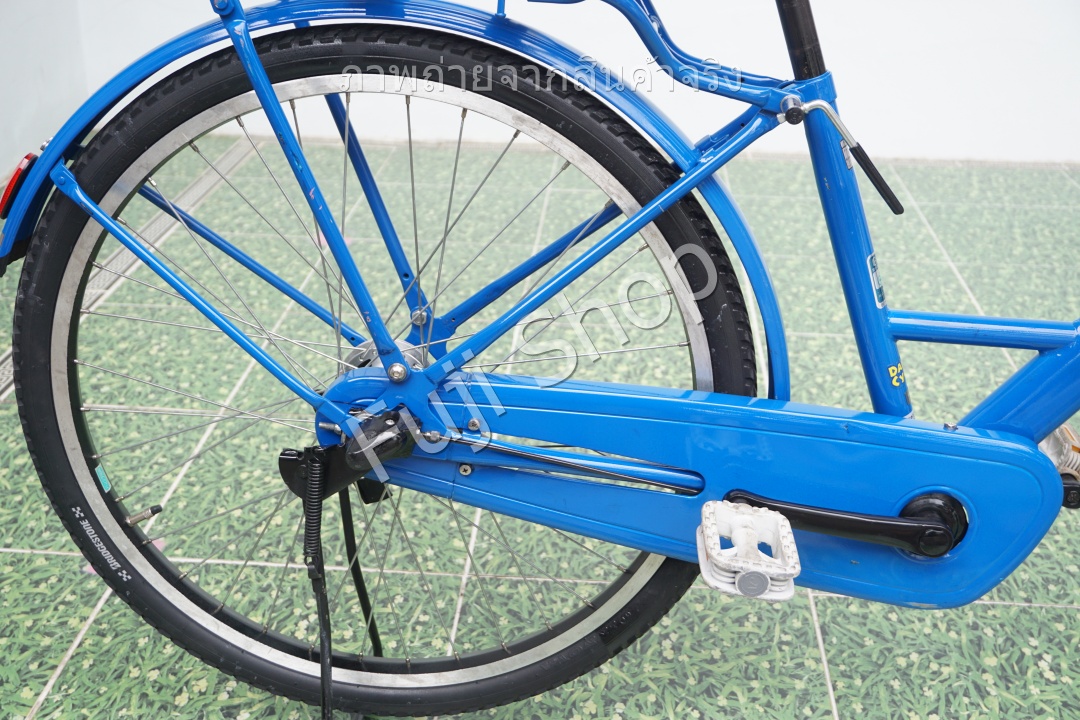 จักรยานแม่บ้านล้อโต ญี่ปุ่น - ล้อ 26x1.95 - เกียร์ดุม 3 สปีด - ไฟหน้าอัตโนมัติ - Bridgestone Stepcruz - สีฟ้า [จักรยานมือสอง]