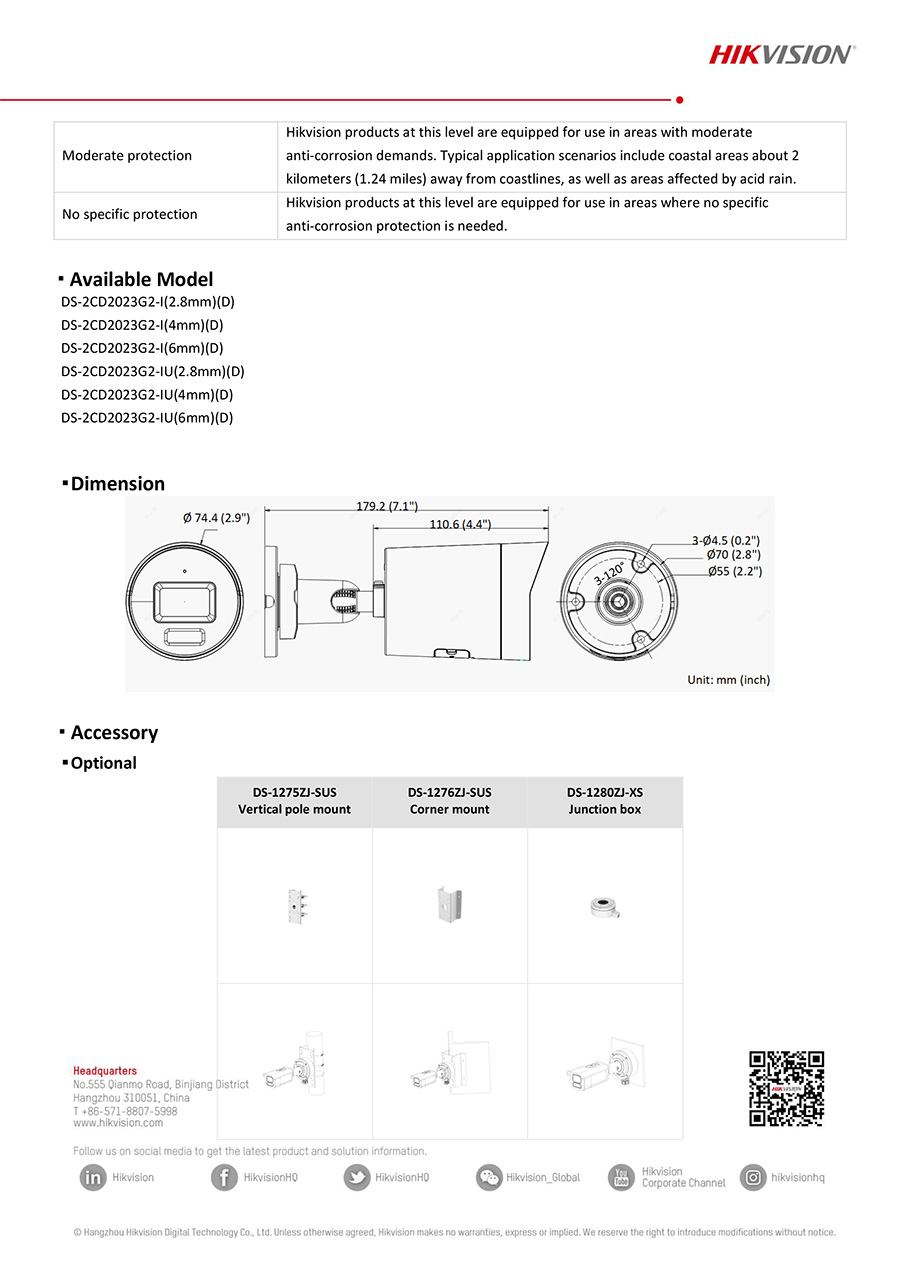 HIKVISION DS-2CD2023G2-IU (2.8/4mm.) กล้องวงจรปิด IP CAMERA 2 MP AcuSense BY BILLIONAIRE SECURETECH DS-2CD2023G2-IU