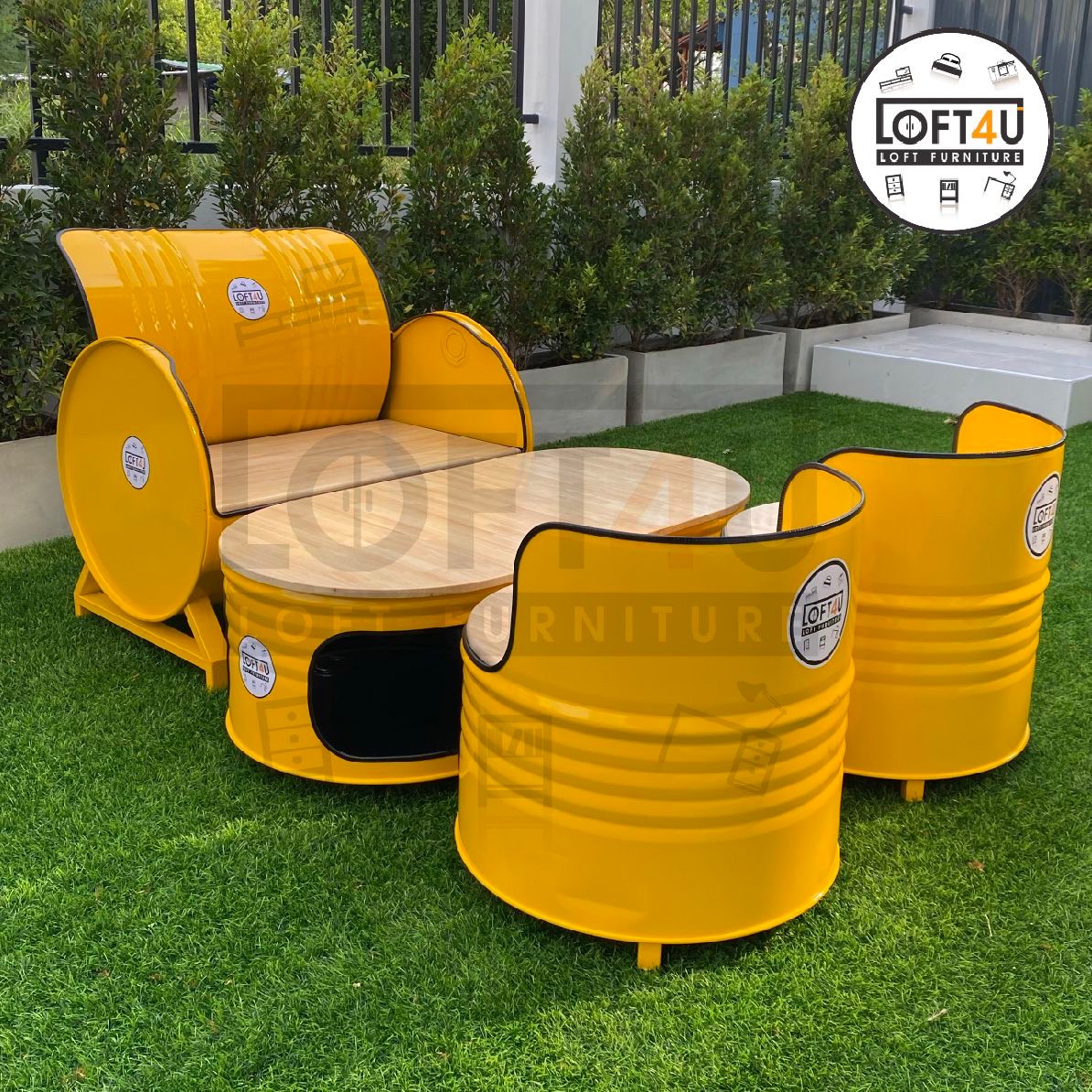 Living Sofa Table Set : wooden cushion / 2-4 seats