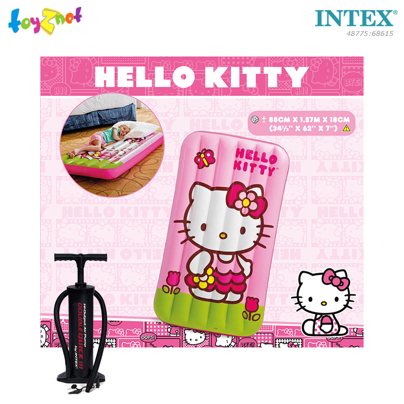 Intex Hello Kitty Kids Airbed 0.88x1.57x0.18 m no.48775 + Double Quick III Hand Pump
