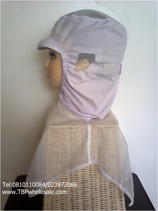 KA-006===ราคาส่ง 95 บาทต่อใบ ขั้นต่ำ 100 ใบ หมวกแก๊ปตาข่ายถี่บนและตาข่ายถี่ล่างปกคลุมไหล่ เจาะรูตาข่ายตรงหู กรอบหน้ายางยืดตรงคางติดเทปตุ๊กแก (ผ้าโทเร มีสีขาว) สนใจติดต่อ 081-0110084/02-3972066