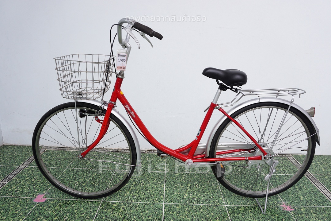 จักรยานแม่บ้านญี่ปุ่น - ล้อ 26 นิ้ว - ไม่มีเกียร์ - Gift Box - สีแดง [จักรยานมือสอง]
