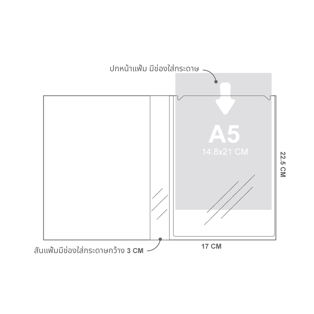 แฟ้มแคตตาล็อก A5 40 ช่อง มีช่องใส่หน้าปก