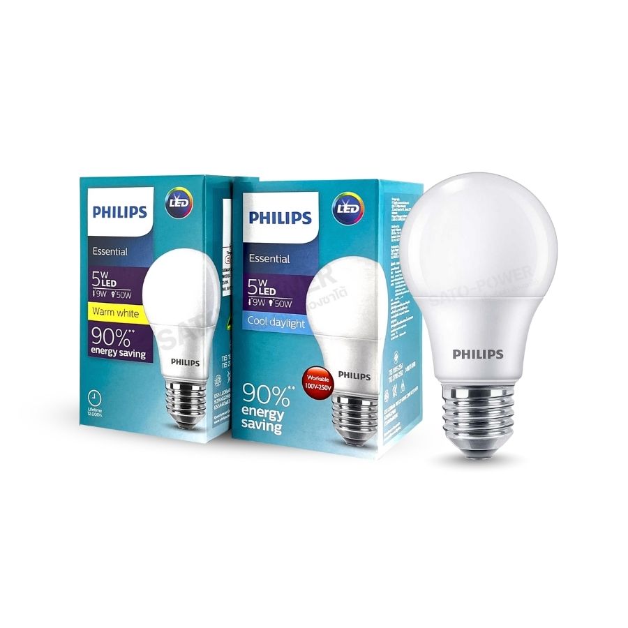 PHILIPS หลอดไฟ LED BULB รุ่น Essential LED Bulb A60 E27 ประหยัดไฟ ทนทาน