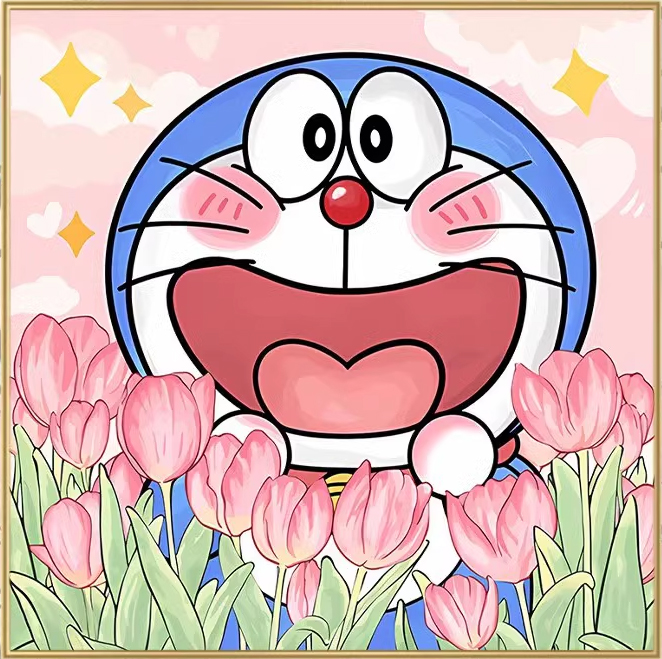 doraemon-1001 *สินค้าหมด* ชุดปักครอสติช ลายโดราเอมอน (ปักเต็มผืนผ้า ไม่มีเดินเส้น ผ้า11CT พิมพ์ลาย ปัก 3 เส้นเล็ก) ขนาด 50*50 ซม.ผ้าครอสติช 11CTพิมพ์ลายปักบนผ้า ไหมคอตตอน 16 สี ผังลาย เข็ม
