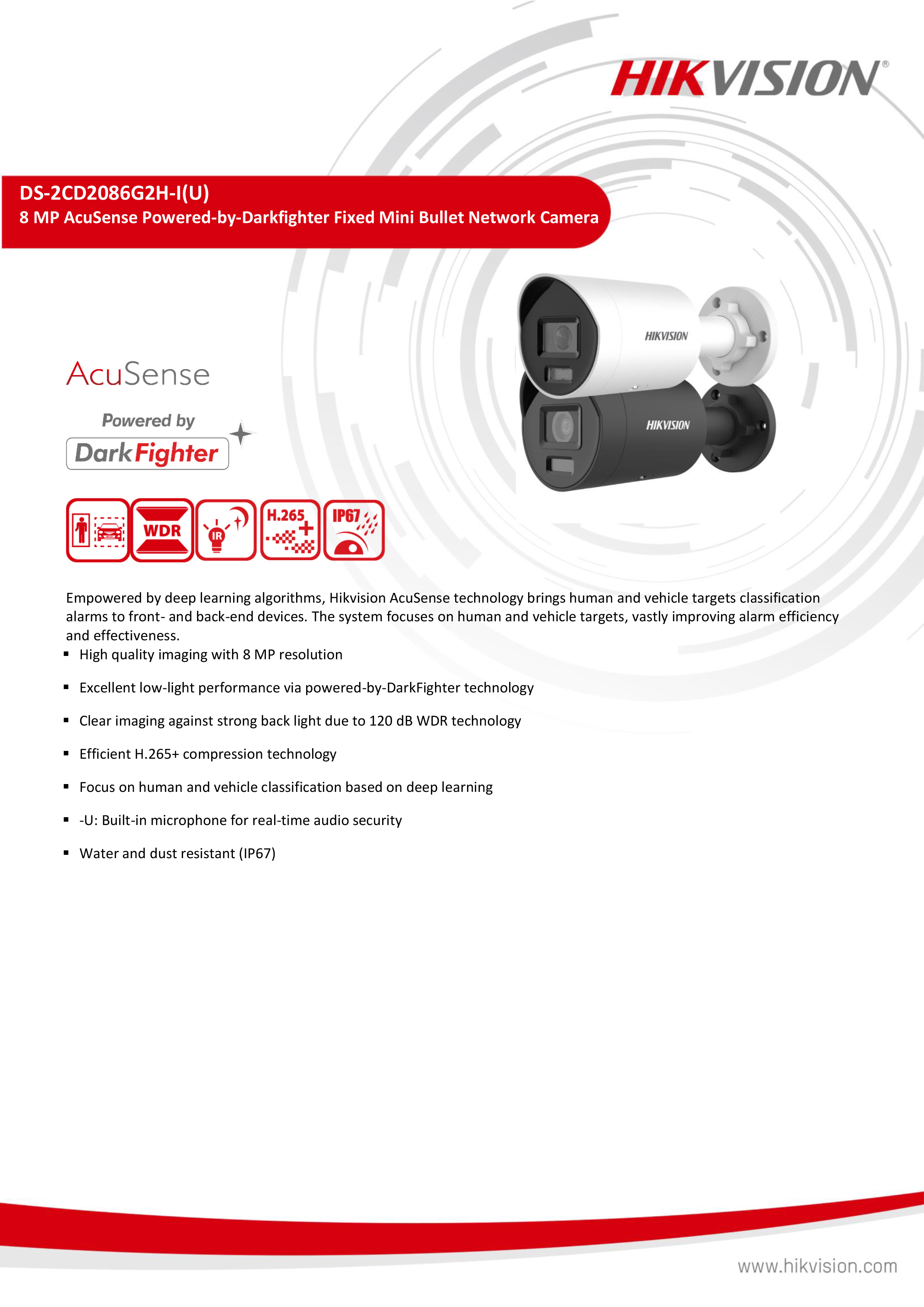 HIKVISION DS-2CD2086G2H-I กล้องวงจรปิดระบบ IP 8MP Accusense, Dark Fighter ติดตั้งย้อนแสงได้ BY BILLIONAIRE SECURETECH DS-2CD2086G2H-I