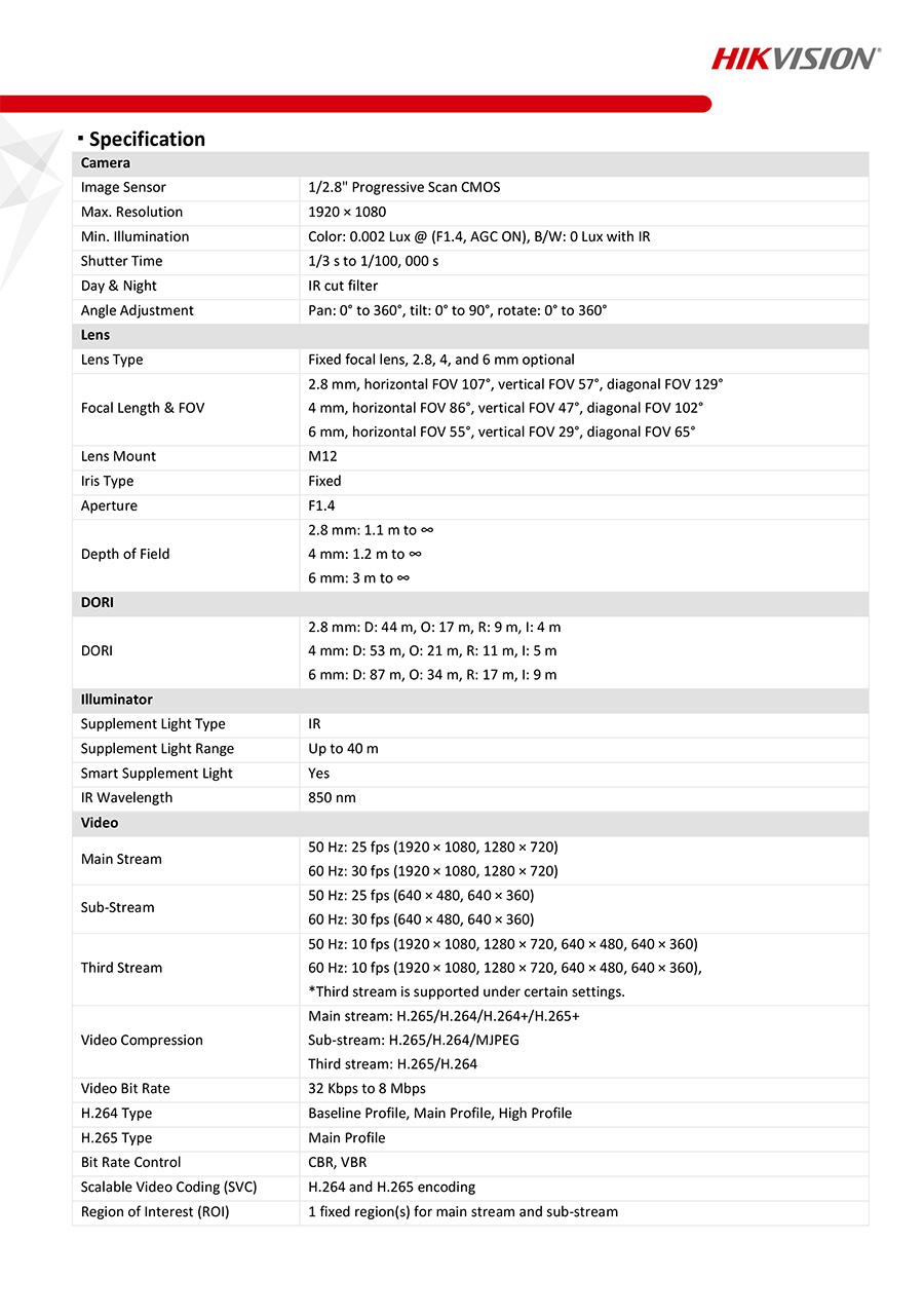 HIKVISION DS-2CD2026G2-I กล้องวงจรปิดระบบ IP 2MP AcuSense Fixed Mini Bullet Network Camera BY BILLIONAIRE SECURETECH DS-2CD2026G2-I