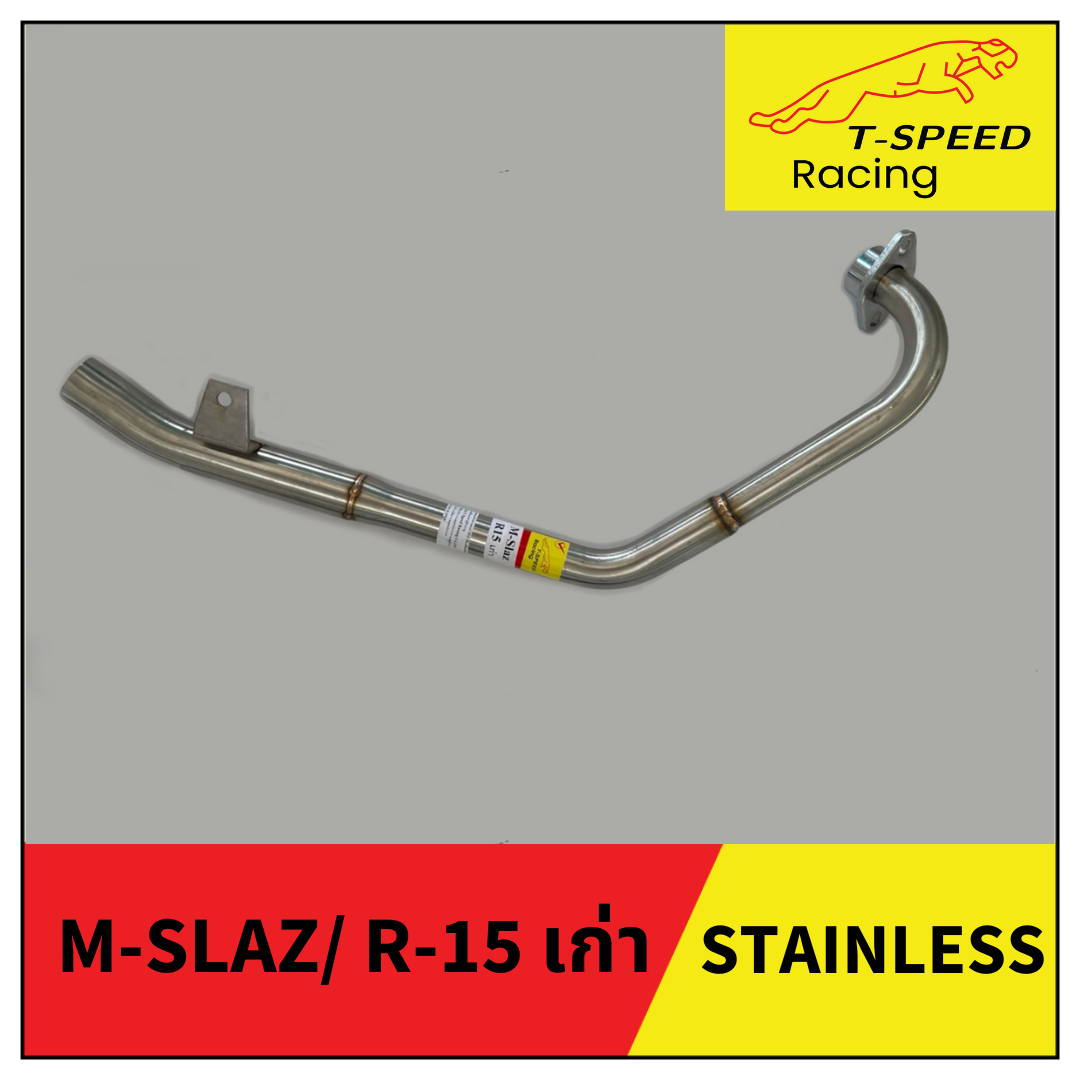 คอท่อ Yamaha M-SLAZ/ R-15 ตัวเก่า 💥 คอท่อ Yamaha R-15 New 2018 🔩 Stainless steel แท้ เกรด 304 หนา: 1.2 มิลลิเมตร Size Standard ราคา 750 บาท