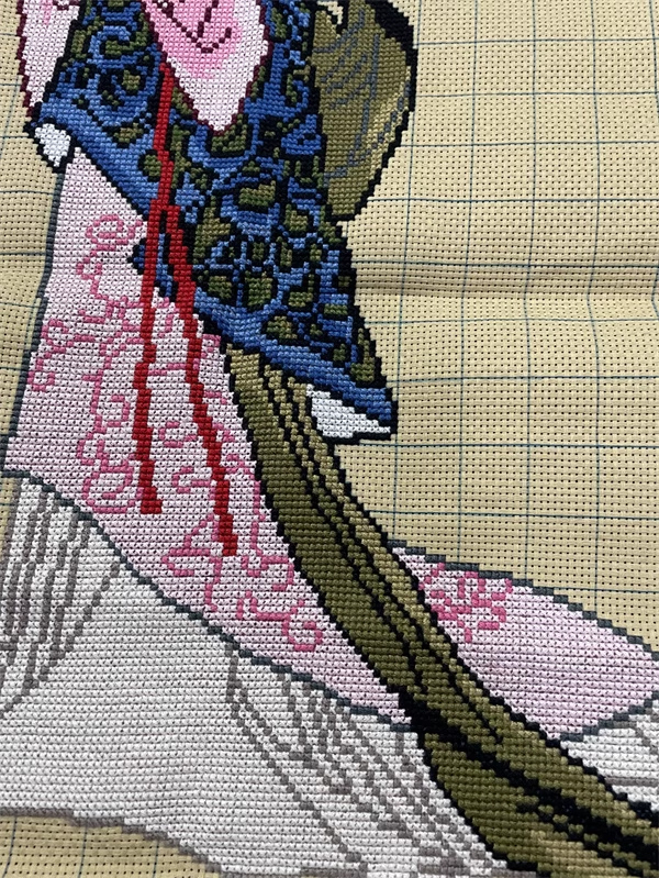 lady-1059 *พร้อมส่ง* ชุดปักครอสติช ลายสาวญี่ปุ่น (ผ้าสีน้ำตาลอ่อน ปักครั้งละ 3 เส้นเล็ก) ขนาด 45*88 ซม.ผ้าครอสติช 11CTสีน้ำตาลอ่อน พิมพ์ลายปักบนผ้า ไหมคอตตอน 18 สี ผังลาย เข็ม