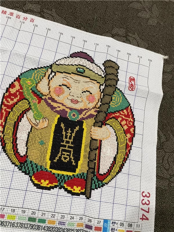 tep-1115 *สินค้าหมด* ชุดปักครอสติช ลายเทพตายาย รักยืนยาวจนแก่ชรา (ผ้า11CT พิมพ์ลาย มีประกาย ปัก 3 เส้นเล็ก) ขนาด 57*35 ซม.ผ้าครอสติช 11CTพิมพ์ลายปักบนผ้า ไหมคอตตอน 27 สี ผังลาย เข็ม