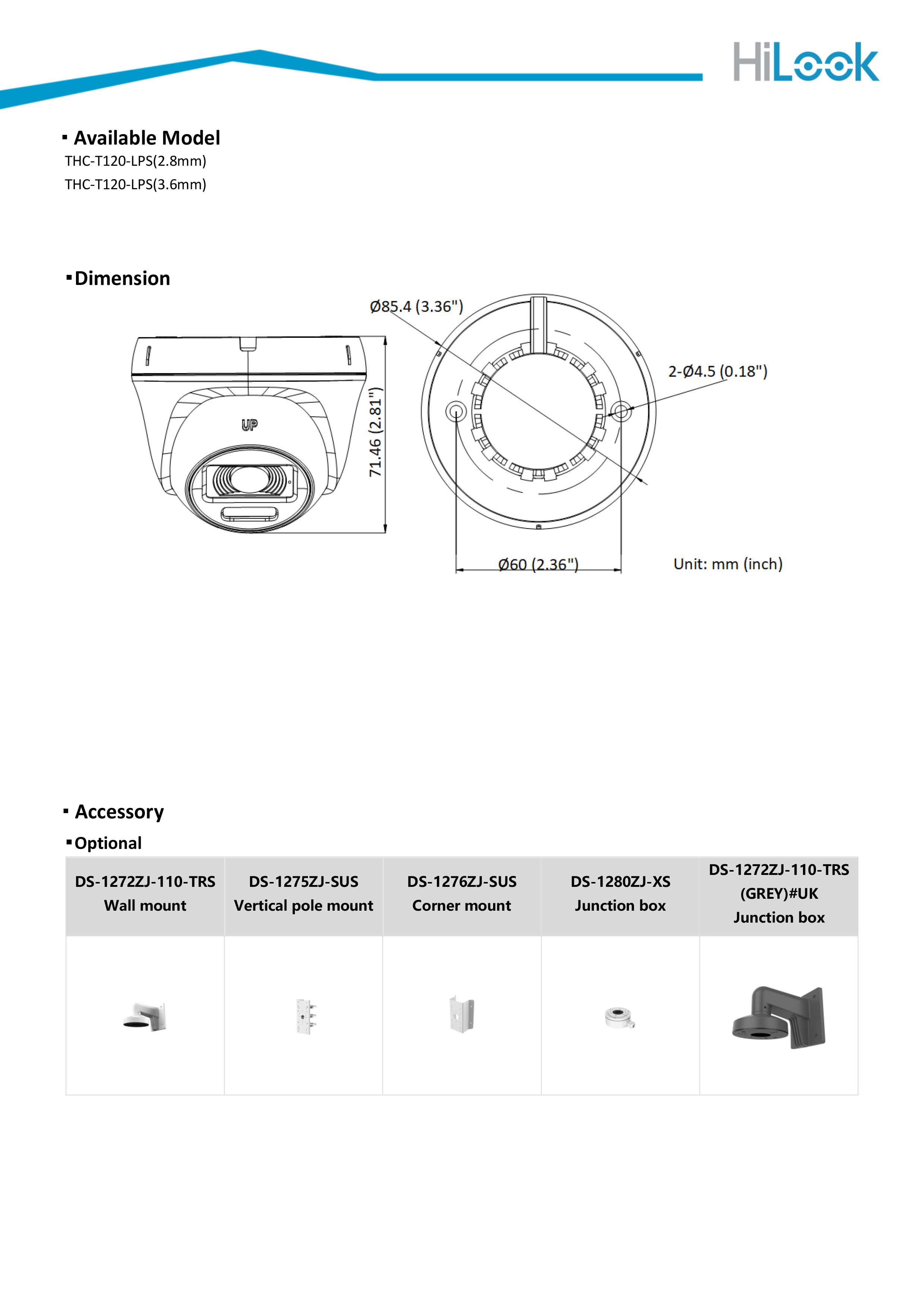 HILOOK THC-T120-LPS (2.8mm) กล้องวงจรปิดระบบ HD 2 ล้านพิกเซล Dual Light มีไมค์ในตัว BY BILLIONAIRE SECURETECH THC-T120-LPS (2.8mm)
