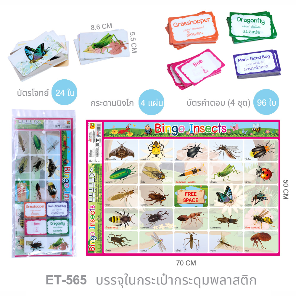 เกมการศึกษา เกมบิงโก ชุดแมลง Insects ET-565