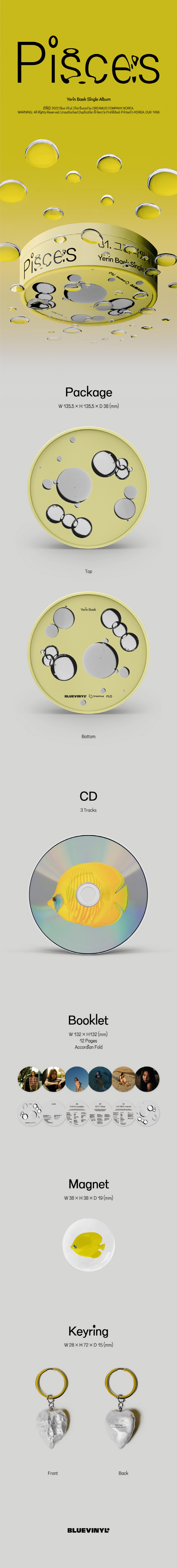 [PRE-ORDER] BAEK YERIN - Single Album "PISCE:S" (Special Edition) (CD + Keyring)