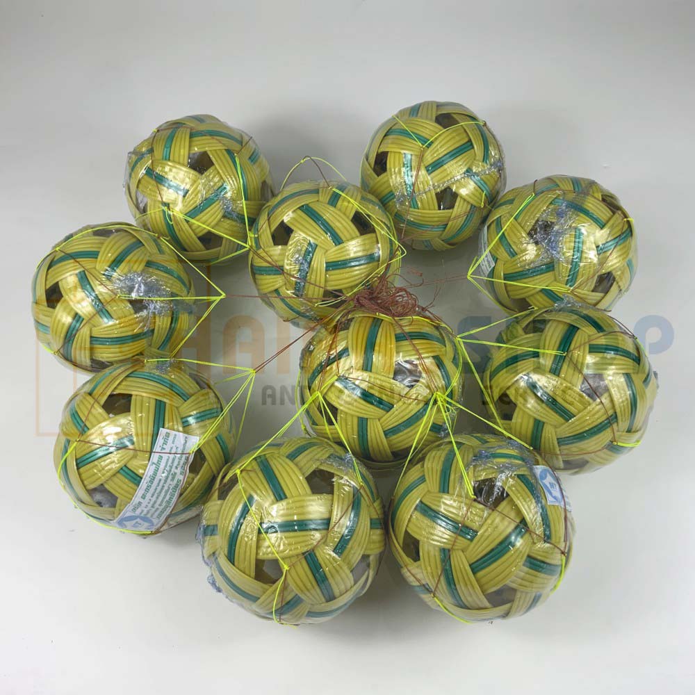 (ของแท้100%) ตระกร้อนิยมไทย-Niyomthai ตระกร้อพวง10ลูก ผลิตจากพลาสติกใยสังเคราะห์มาตรฐาน