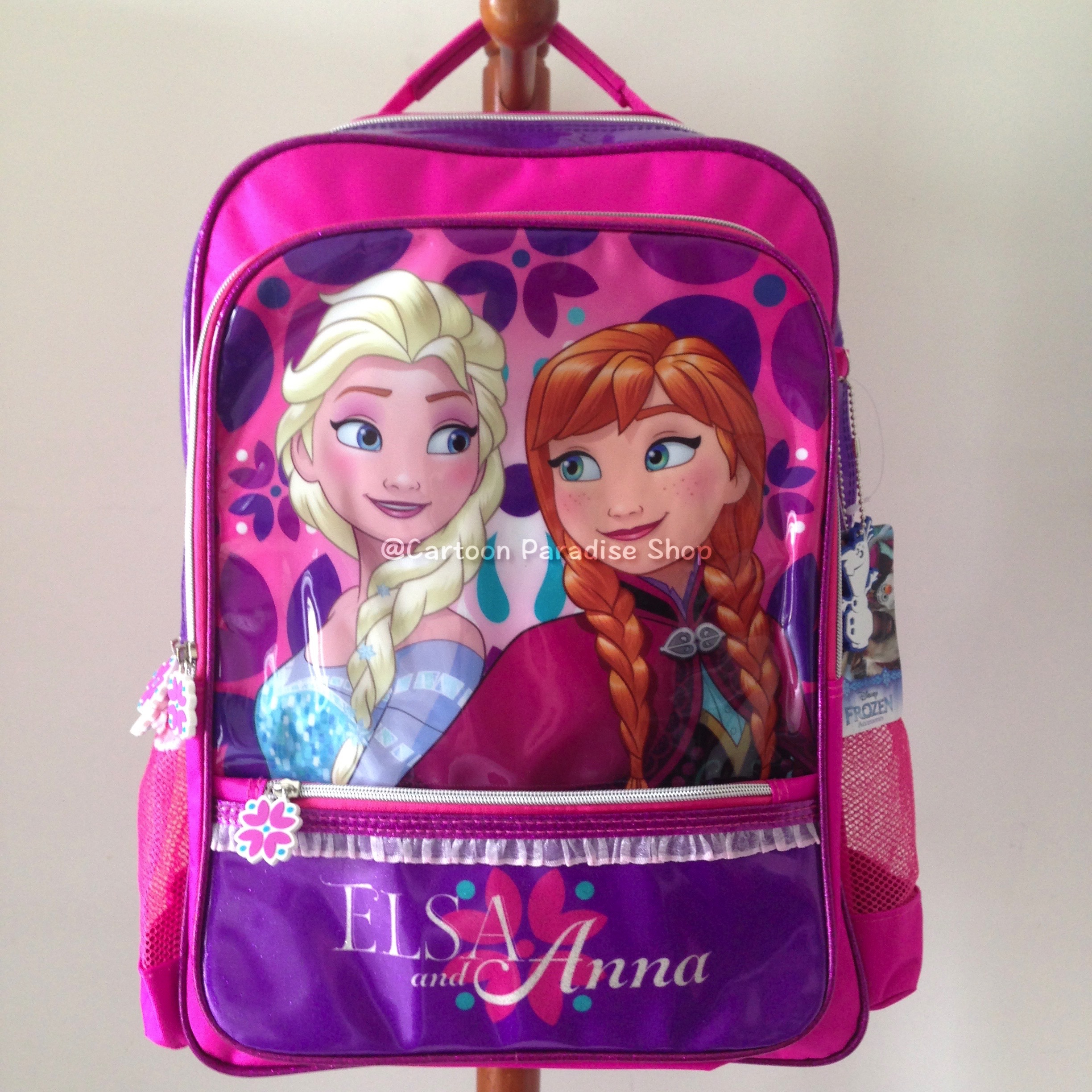กระเป๋าเป้ 16 นิ้ว ดิสนีย์ โฟรเซ่น แอนนา เอลซ่า Disney Frozen Anna Elsa Keep Calm & Let it go Backpack กระเป๋าสะพาย กระเป๋านักเรียน กระเป๋าเด็ก