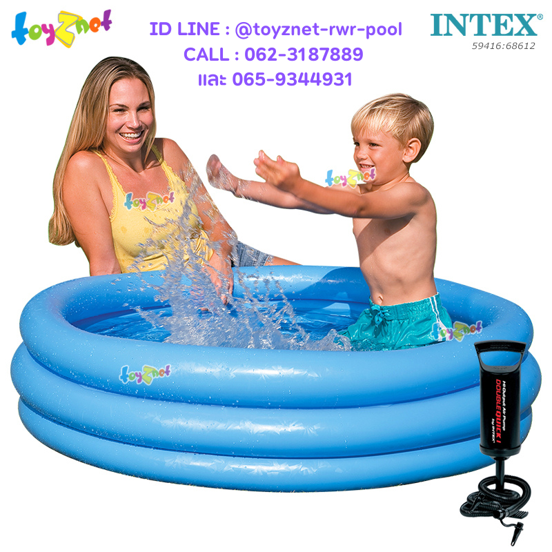 Intex Crystal Blue Pool 1.14x0.25 m. no.59416 + DBI Air Pump