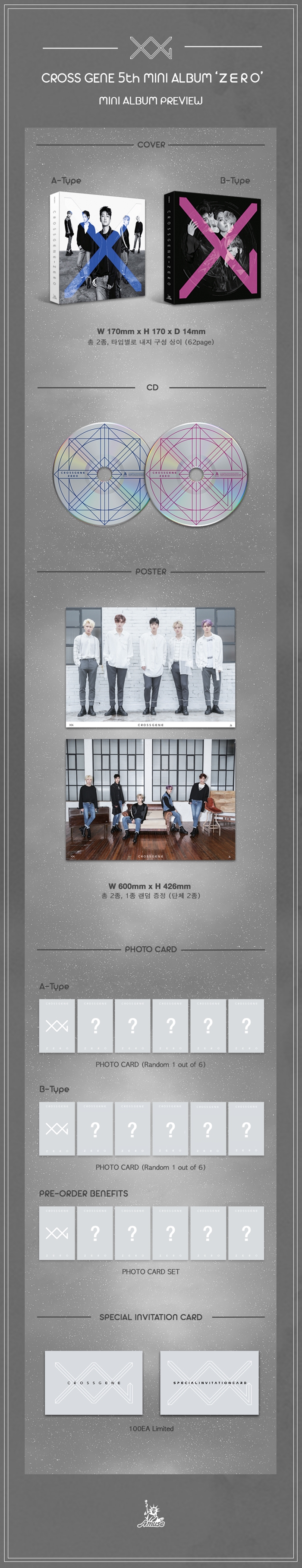 [PRE-ORDER] CROSS GENE - 5th Mini Album "ZERO" (Random Cover - สุ่มปก)