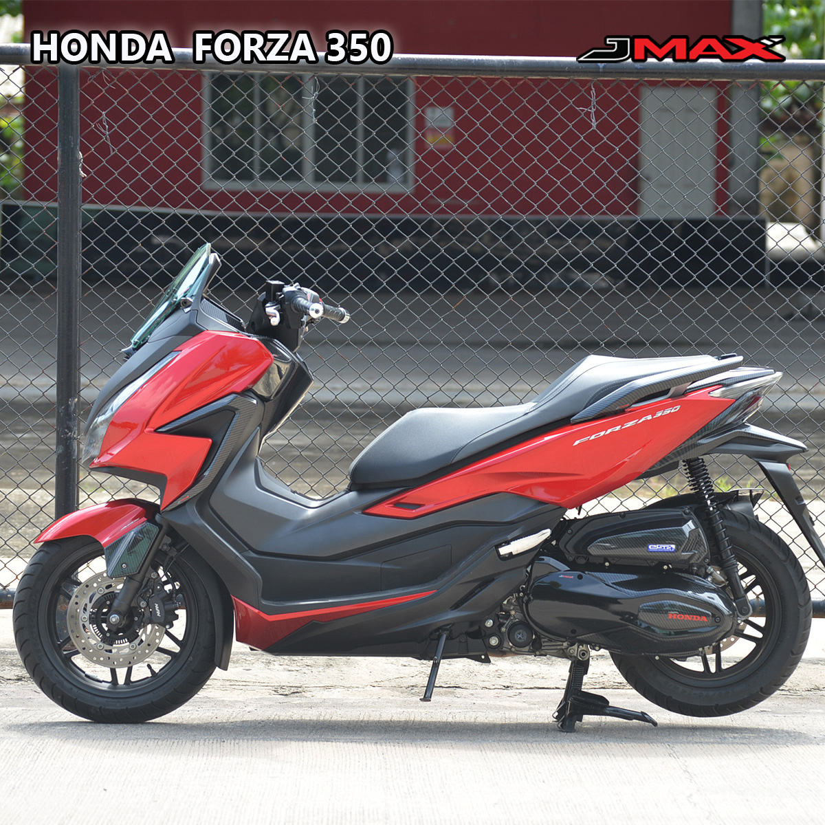 ครอบแคร้งสายพานเต็ม FORZA 350 ดำเงามุข ABS J MAX ราคา1880
