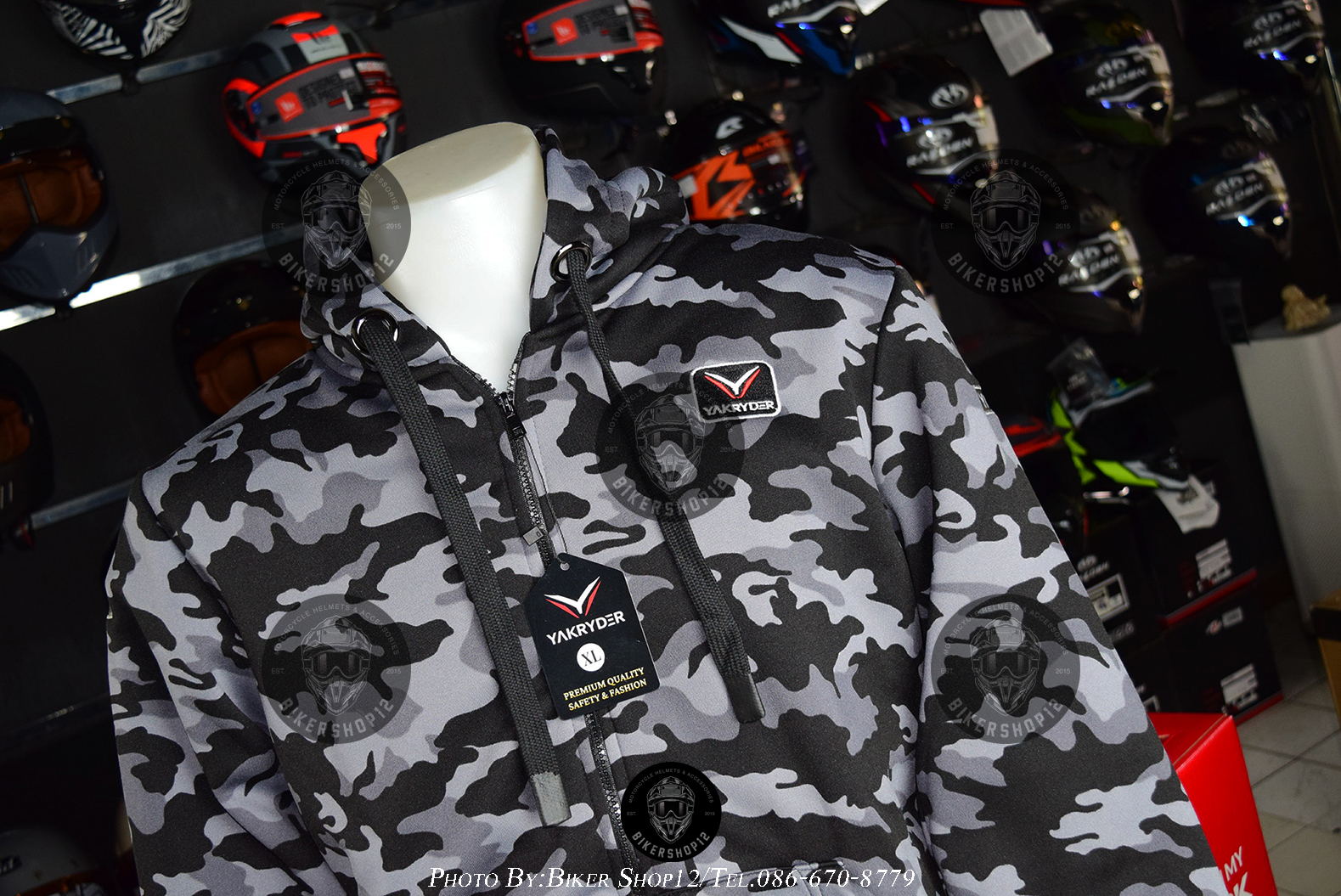 เสื้อฮู้ด ลายพราง ยี่ห้อ YAKRYDER คละสี