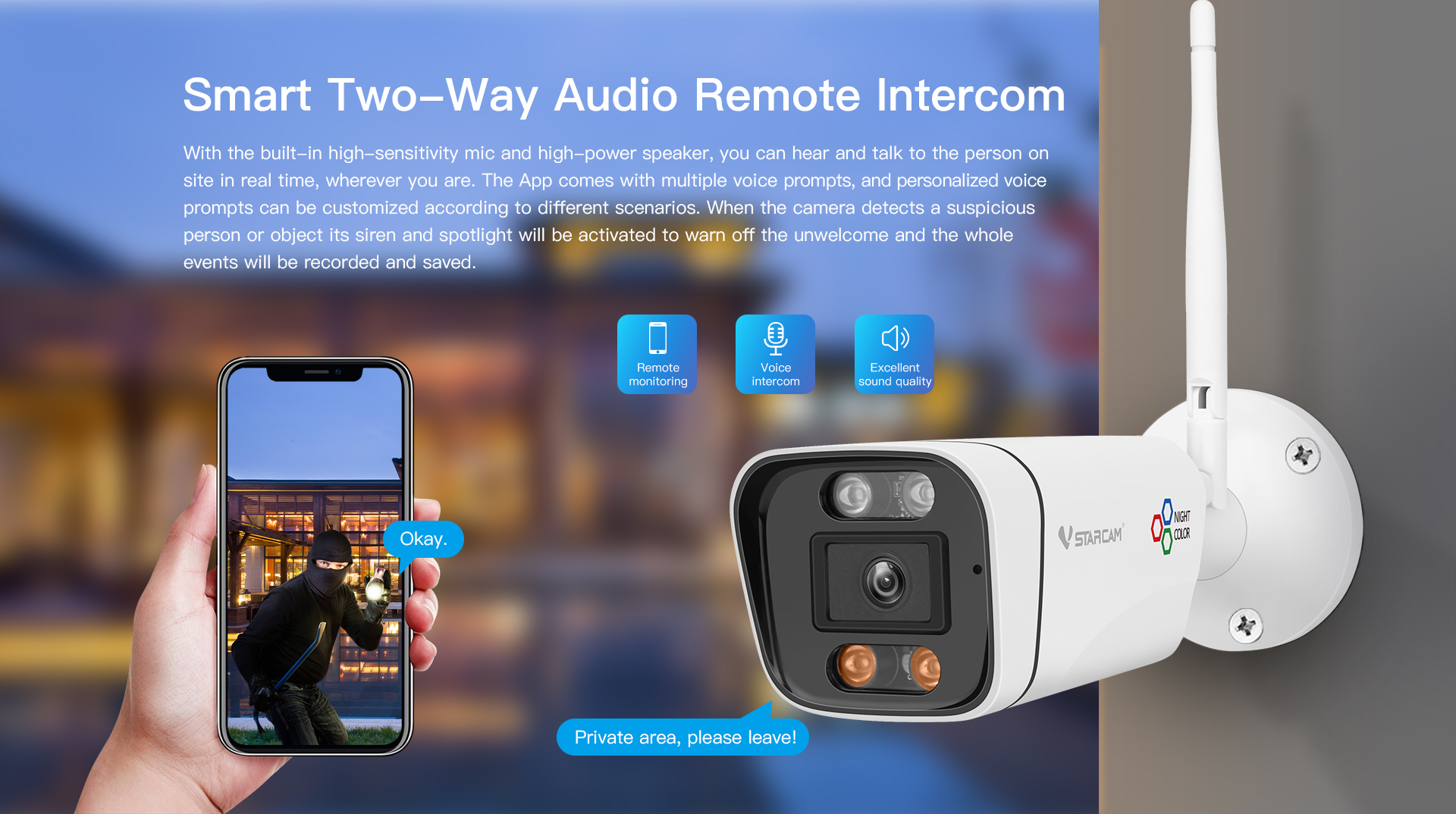 Vstarcam CS58Q-UV กล้องวงจรปิดระบบ IP WIFI 4 MP มีไมค์และลำโพงในตัว Black Light Full Color รองรับ Dual-Band Wifi ติดตั้งภายนอกได้ BY BILLIONAIRE SECURETECH CS58Q-UV