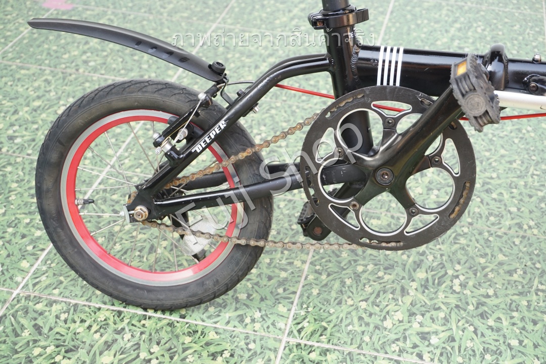 จักรยานพับได้ญี่ปุ่น - ล้อ 14 นิ้ว - ไม่มีเกียร์ - อลูมิเนียม - Deeper DE-Light8 - สีดำ [จักรยานมือสอง]