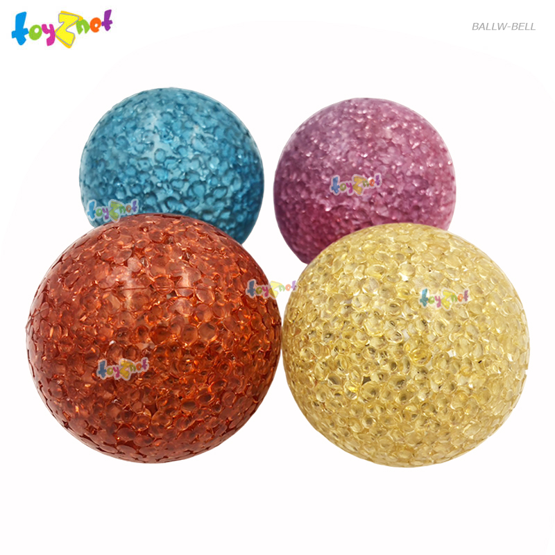 STL Gritter Ball with Bell - 57 MM.(S) 4 balls ( Mixed colors/duplicate colors) No.BALLW-BELL(S)