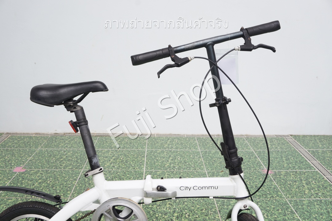 จักรยานพับได้ญี่ปุ่น - ล้อ 14 นิ้ว - ไม่มีเกียร์ - อลูมิเนียม - City Commu - สีขาว [จักรยานมือสอง]