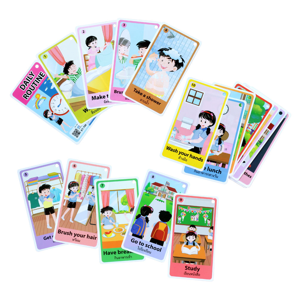 บัตรคำ Flashcards พกพา ชุด24ใบ