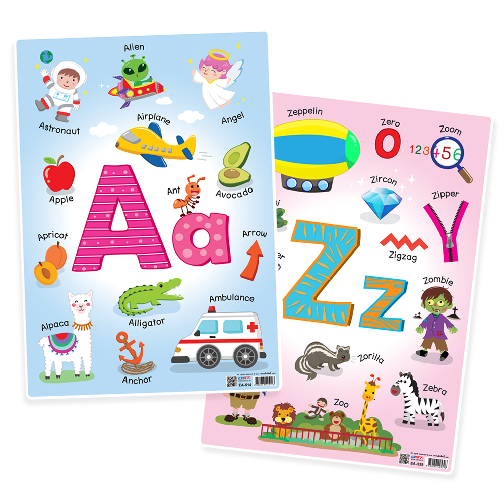 โปสเตอร์ความรู้ ชุดพยัญชนะ A-Z ขนาด A4