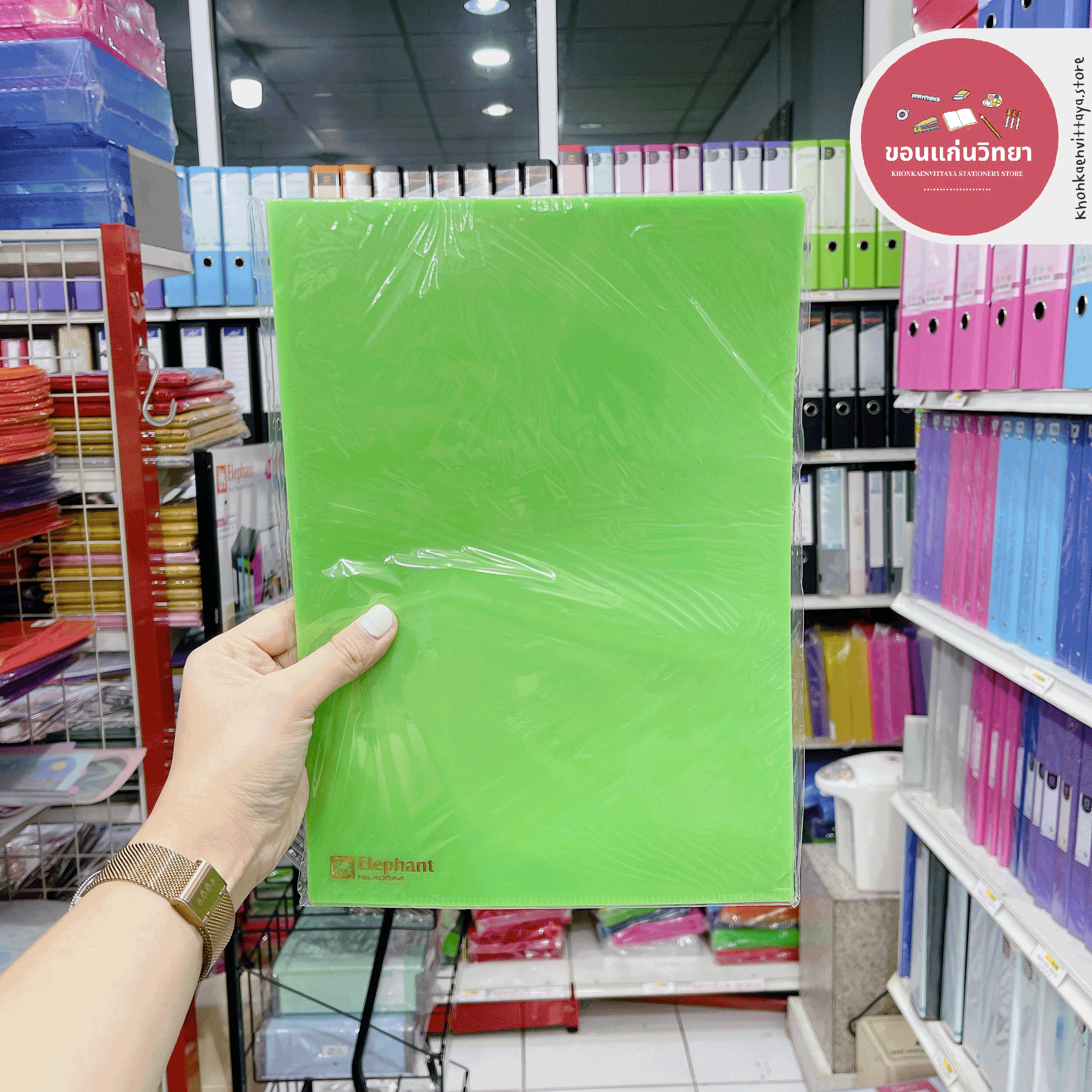 แฟ้มซองพลาสติก Envelope File ตราช้าง Elephant แฟ้มสอด A4 NO.405 จำนวน 12 ซอง/แพ็ค