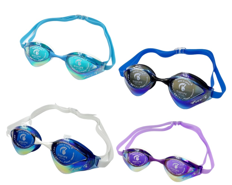 (ของแท้ 100%) แว่นตาว่ายน้ำ VIEW รุ่น V230ASAMC เลนส์ป้องกันรังสี UV สำหรับแข่งขัน