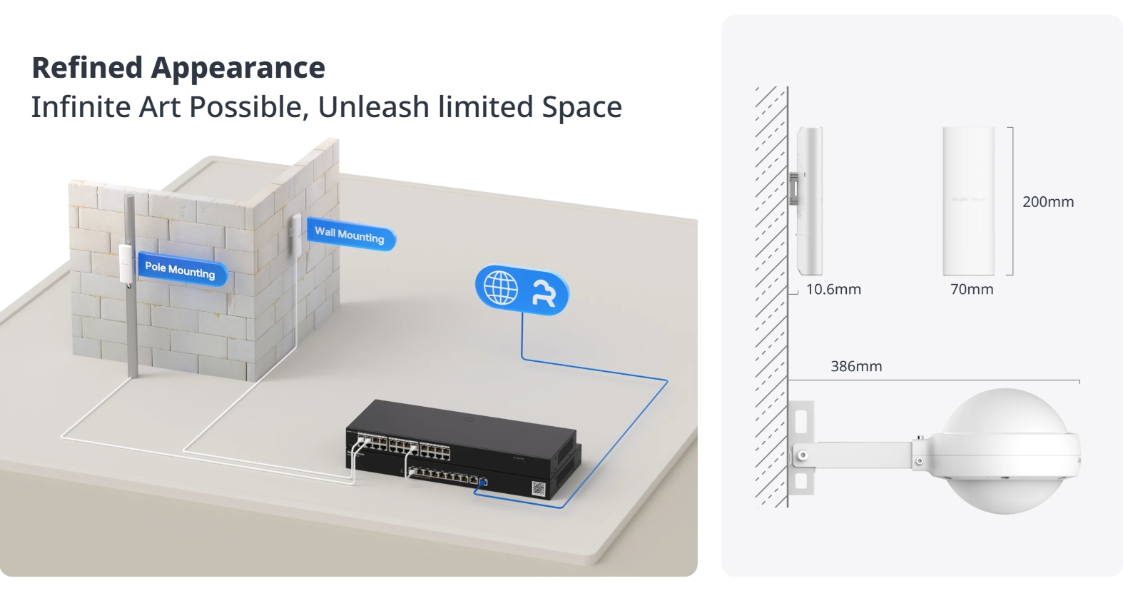 RUIJIE RG-RAP62-OD Outdoor Cloud Manage Acess Point Wi-Fi 6, AX3000, Dual Band BY BILLIONAIRE SECURETECH RG-RAP62-OD