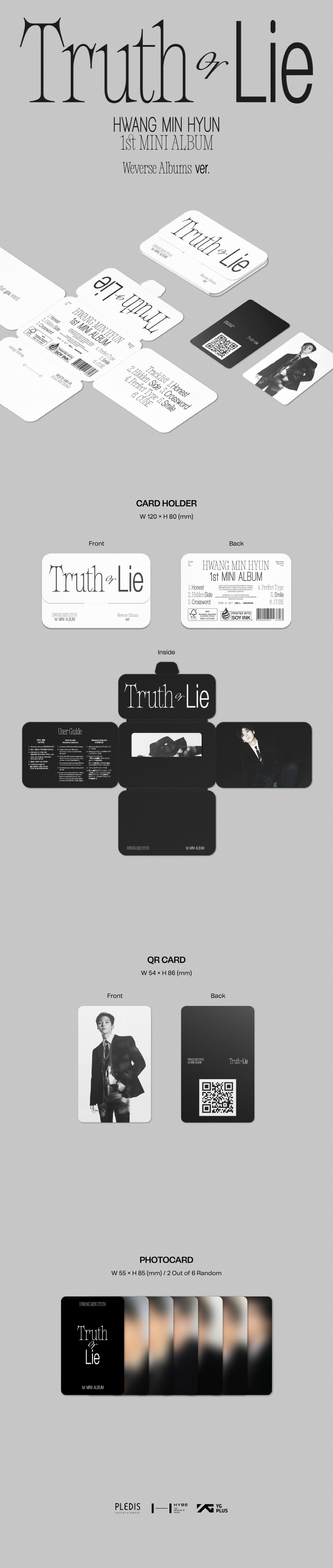 [PRE-ORDER] HWANG MIN HYUN - 1st Mini Album "Truth or Lie" (Weverse Albums ver.)