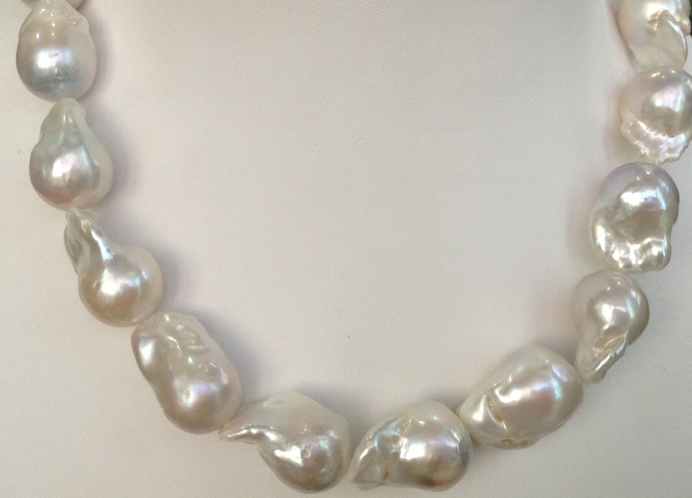 สร้อยคอไข่มุกแท้ รูปทรงธรรมชาติ ขนาดใหญ่ 15-18 มิล