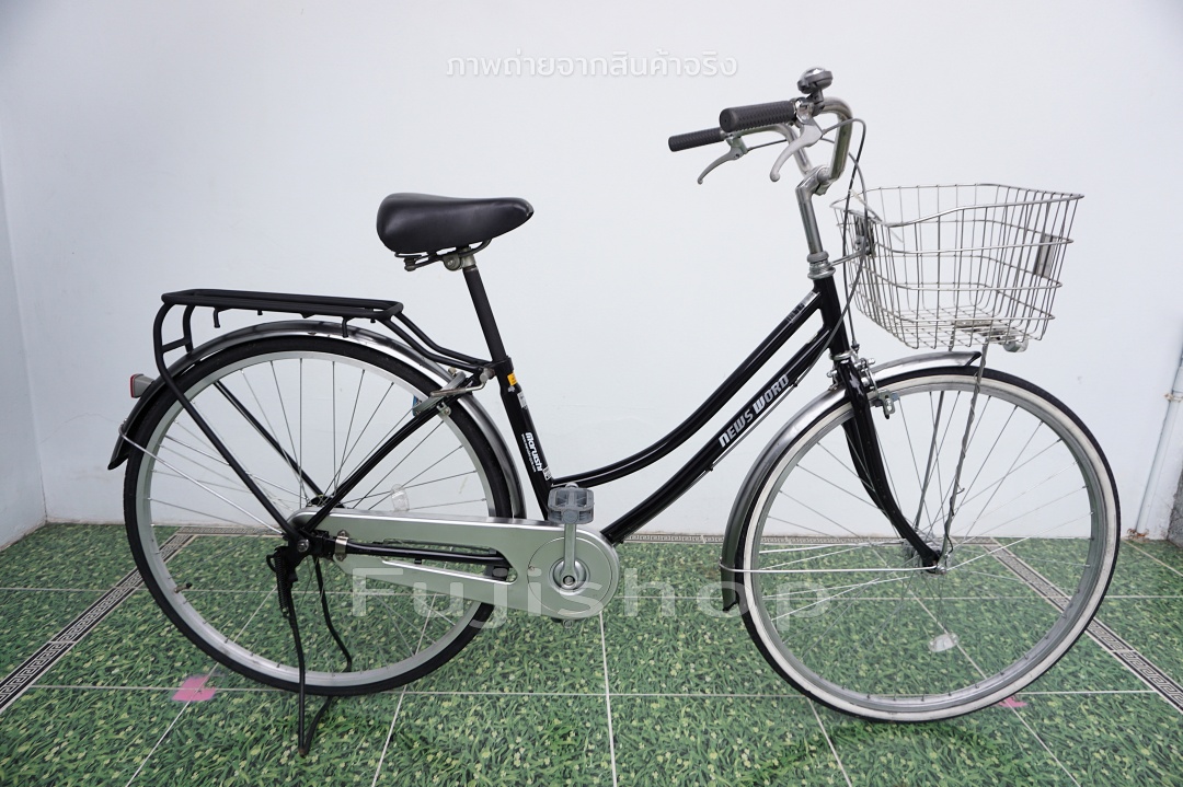 จักรยานแม่บ้านญี่ปุ่น - ล้อ 27 นิ้ว - ไม่มีเกียร์ - ไฟหน้าอัตโนมัติ - Maruishi - สีดำ [จักรยานมือสอง]