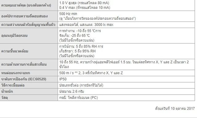 เซ็นเซอร์แบบสะท้อนแสง ยี่ห้อ Omron
