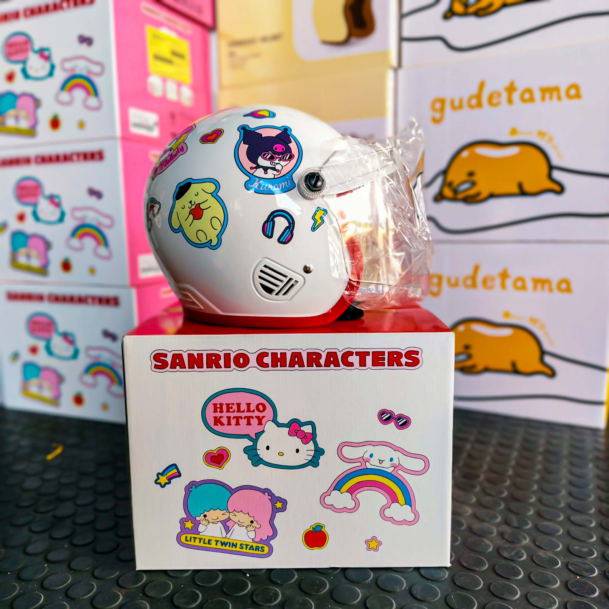 หมวกกันน็อคเด็ก H2C [แบบเต็มใบเปิดหน้า] ลายลิขสิทธิ์ Sanrio Characters