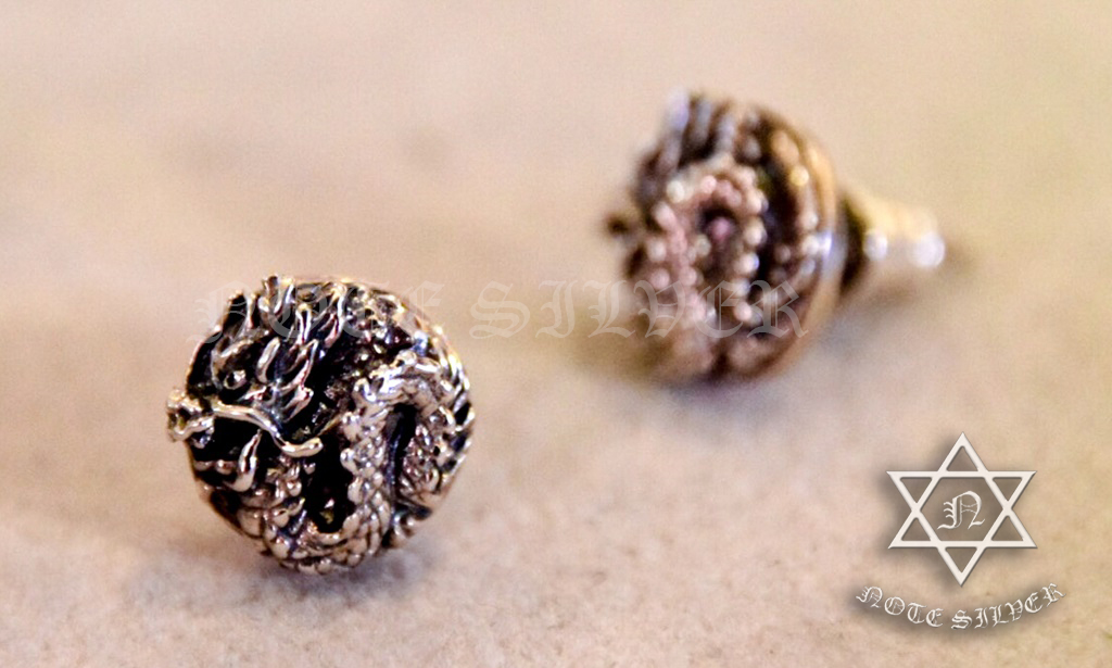 ต่างหูเงินแท้ ลายมังกร Sterling Silver 925 NSER927