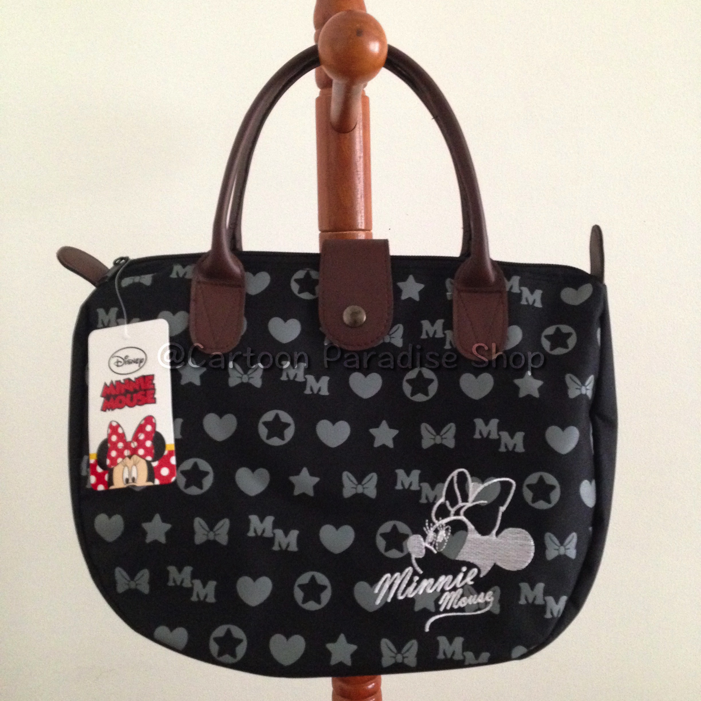 ดิสนีย์ (Disney) กระเป๋าถือ ดิสนีย์ มิกกี้เมาส์ ลิขสิทธิ์แท้ Disney Mickey Mouse Handbag Purse 30 c.m. x 22 c.m. (S) ดำ (Black) เล็ก (Small)